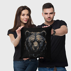 Подушка квадратная Крупный медведь, цвет: 3D-принт — фото 2
