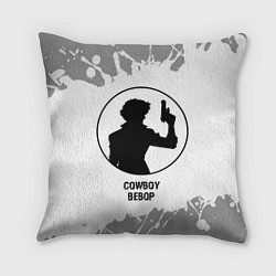 Подушка квадратная Cowboy Bebop glitch на светлом фоне, цвет: 3D-принт