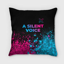 Подушка квадратная A Silent Voice - neon gradient: символ сверху, цвет: 3D-принт
