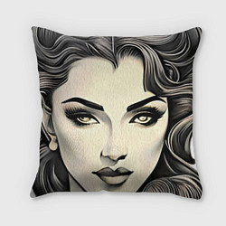 Подушка квадратная Красивая женщина, цвет: 3D-принт