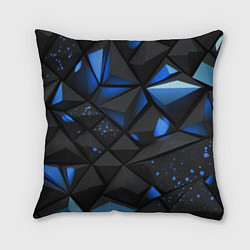 Подушка квадратная Blue black texture, цвет: 3D-принт