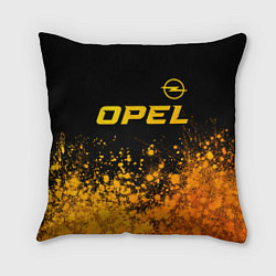 Подушка квадратная Opel - gold gradient: символ сверху, цвет: 3D-принт