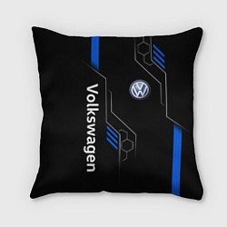 Подушка квадратная Volkswagen - blue technology, цвет: 3D-принт