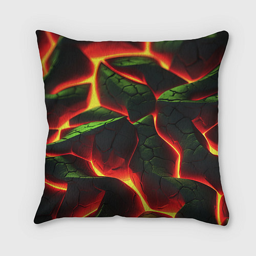 Подушка квадратная CSGO зеленые плиты и лава / 3D-принт – фото 2
