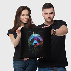 Подушка квадратная Панда в стиле киберпанк, цвет: 3D-принт — фото 2