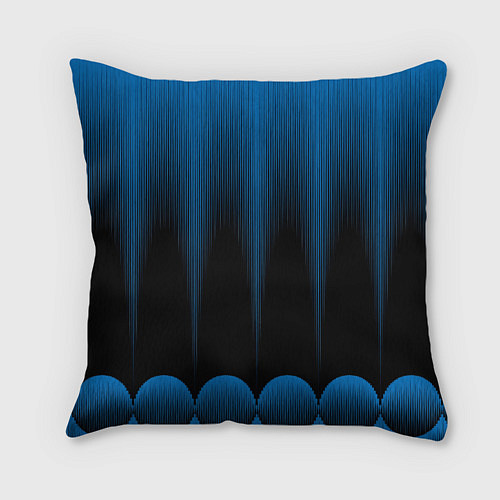 Подушка квадратная Сине-черный градиент в полоску / 3D-принт – фото 2