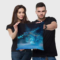 Подушка квадратная Зимний ледяной дракон, цвет: 3D-принт — фото 2