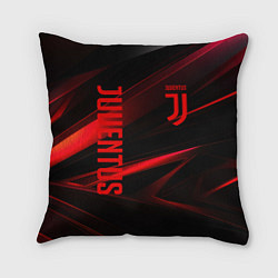 Подушка квадратная Juventus black red logo, цвет: 3D-принт