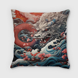Подушка квадратная Морской дракон Irezumi, цвет: 3D-принт