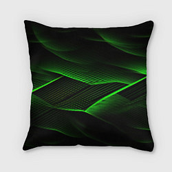 Подушка квадратная Зеленые абстрактные полосы, цвет: 3D-принт