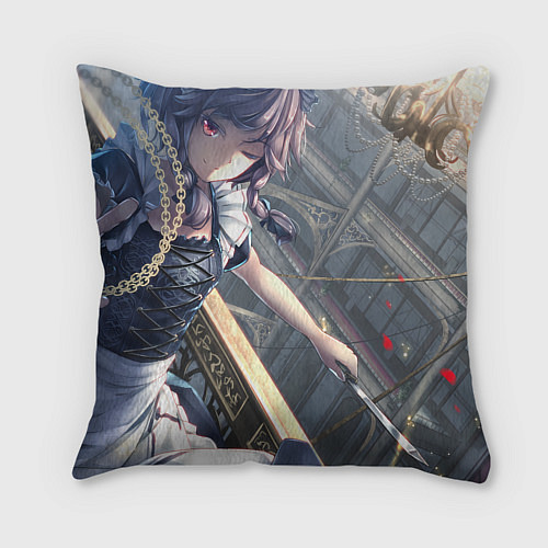 Подушка квадратная Touhou Project Сакуя Izayoi / 3D-принт – фото 2