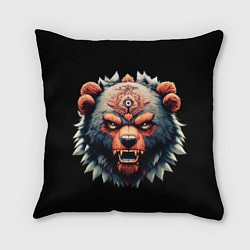Подушка квадратная С разъяренным медведем, цвет: 3D-принт