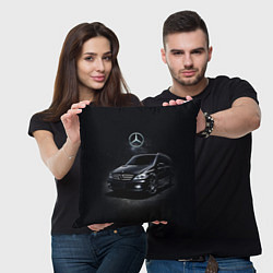 Подушка квадратная Mercedes black, цвет: 3D-принт — фото 2