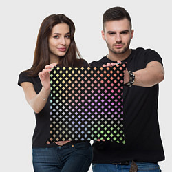 Подушка квадратная Цветной под сеткой имитация, цвет: 3D-принт — фото 2