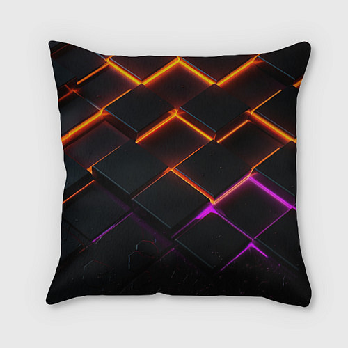 Подушка квадратная Starfield logo orange abstract / 3D-принт – фото 2