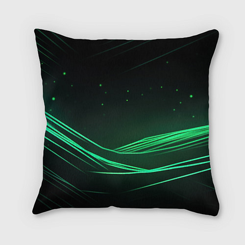 Подушка квадратная Starfield green logo / 3D-принт – фото 2