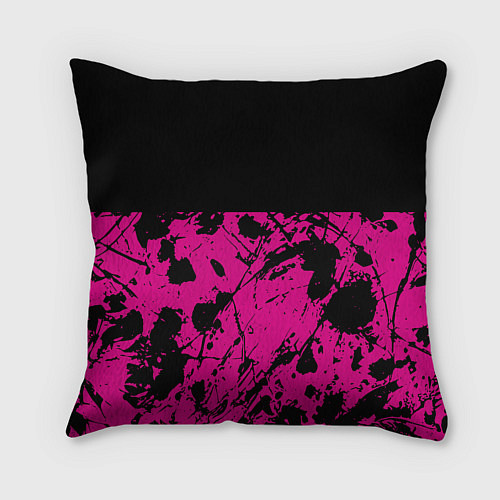 Подушка квадратная Black pink - emblem - pattern - music / 3D-принт – фото 2