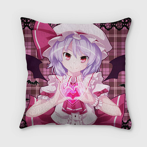 Подушка квадратная Touhou Project Remilia Scarlet i love u / 3D-принт – фото 2