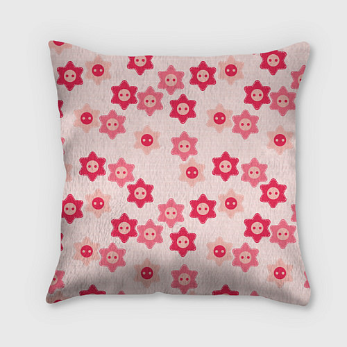 Подушка квадратная Розовые цветочные пуговицы / 3D-принт – фото 2