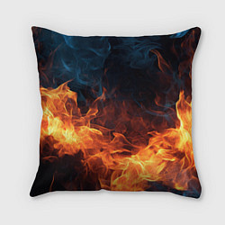 Подушка квадратная Fire black background, цвет: 3D-принт