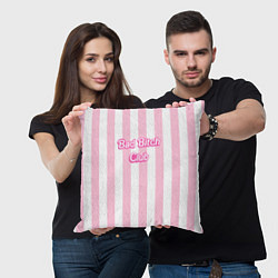 Подушка квадратная Bad Bitch Club - barbie style, цвет: 3D-принт — фото 2
