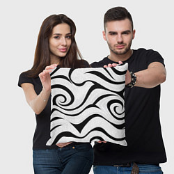 Подушка квадратная Анималистическая абстракция зебры, цвет: 3D-принт — фото 2