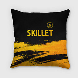 Подушка квадратная Skillet - gold gradient: символ сверху, цвет: 3D-принт