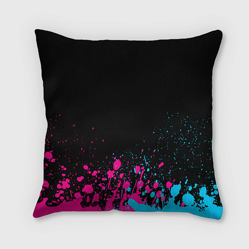 Подушка квадратная Thirty Seconds to Mars - neon gradient: символ све / 3D-принт – фото 2