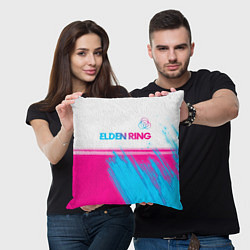 Подушка квадратная Elden Ring neon gradient style: символ сверху, цвет: 3D-принт — фото 2