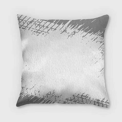 Подушка квадратная Mini speed на светлом фоне со следами шин / 3D-принт – фото 2