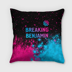 Подушка квадратная Breaking Benjamin - neon gradient: символ сверху