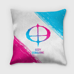 Подушка квадратная Ozzy Osbourne neon gradient style, цвет: 3D-принт