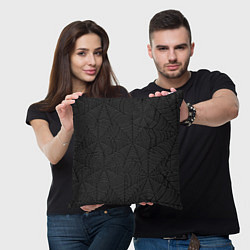 Подушка квадратная Паутина на чёрном, цвет: 3D-принт — фото 2