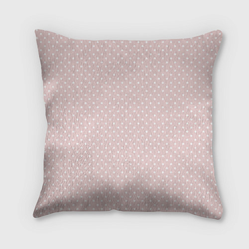 Подушка квадратная Белый горох на бледно розовом фоне / 3D-принт – фото 2