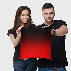 Подушка квадратная Градиент: от черного до ярко-красного, цвет: 3D-принт — фото 2