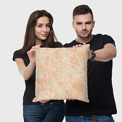 Подушка квадратная Паттерн бледно-оранжевый, цвет: 3D-принт — фото 2