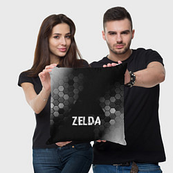 Подушка квадратная Zelda glitch на темном фоне, цвет: 3D-принт — фото 2