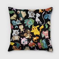 Подушка квадратная Пикачу и другие покемоны, цвет: 3D-принт