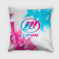 Подушка квадратная Lifan neon gradient style, цвет: 3D-принт
