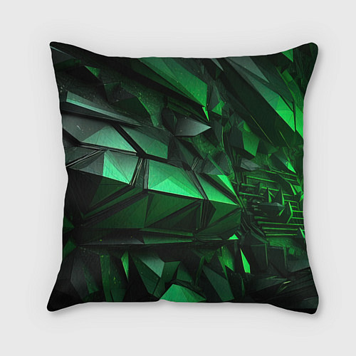 Подушка квадратная Green abstract / 3D-принт – фото 2