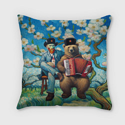 Подушка квадратная Русский медведь Винсента Ван Гога, цвет: 3D-принт