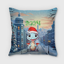 Подушка квадратная Праздничный дракон 2024, цвет: 3D-принт