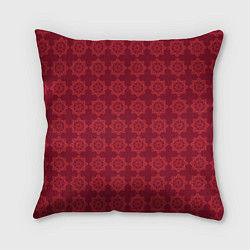 Подушка квадратная Цветочный стилизованный паттерн бордовый, цвет: 3D-принт