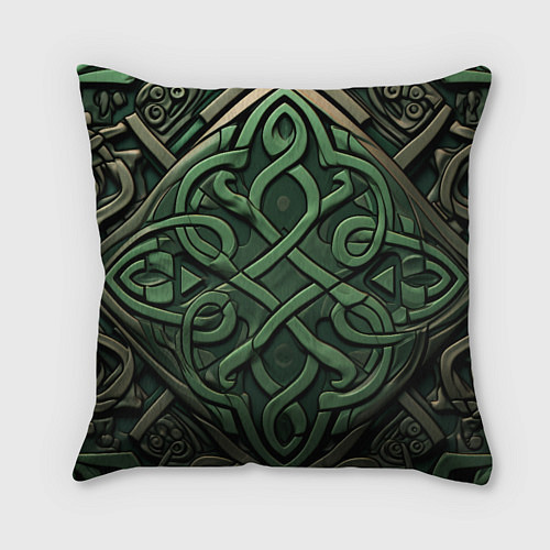 Подушка квадратная Симметричный узор в ирландском стиле / 3D-принт – фото 2