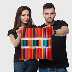 Подушка квадратная Заточенные цветные карандаши, цвет: 3D-принт — фото 2