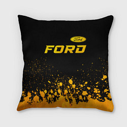 Подушка квадратная Ford - gold gradient посередине, цвет: 3D-принт