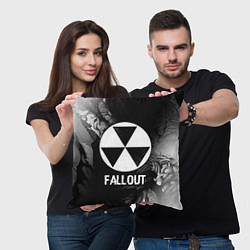Подушка квадратная Fallout glitch на темном фоне, цвет: 3D-принт — фото 2