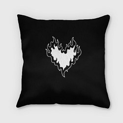 Подушка квадратная Burning heart, цвет: 3D-принт