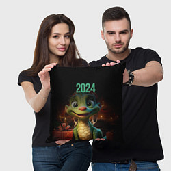 Подушка квадратная 2024 символ года, цвет: 3D-принт — фото 2