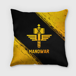 Подушка квадратная Manowar - gold gradient, цвет: 3D-принт